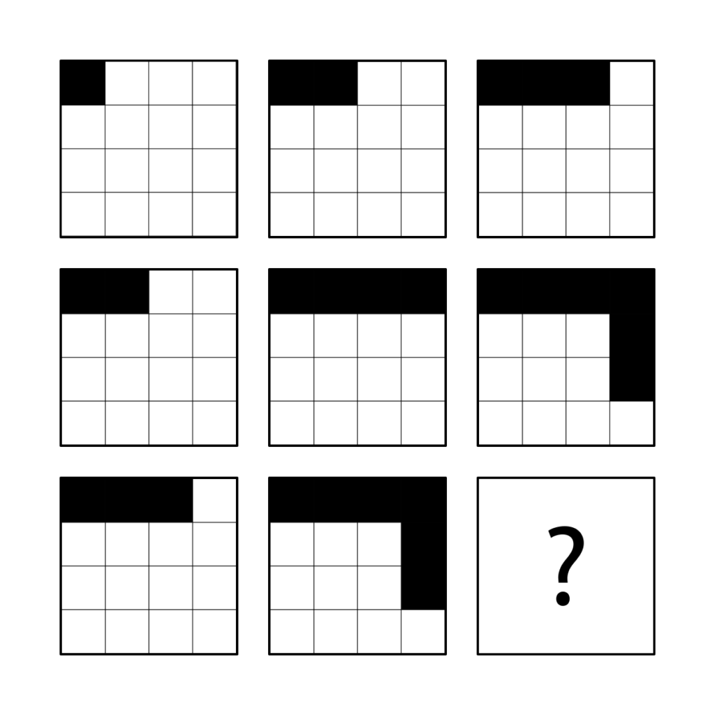 IQ test - ukážka úlohy