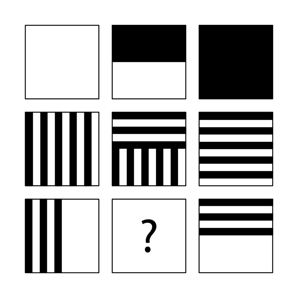 IQ test - ukážka úlohy